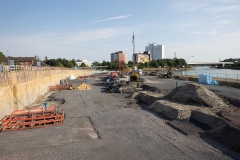 Die Baustelle der künftigen "Ideenwerft" an der Robert-Bosch-Straße.