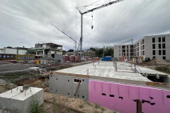 Neubauprojekt in Coerde: Wohnungsbau am Kiesekampweg. Blickrichtung vom Holtmannsweg in Richtung Bahngleise.