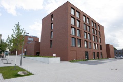 Das katholische Studierendenwohnheim Tita-Cory-Campus an der Albert-Schweitzer-Straße.