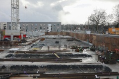 York-Quartier in Gremmendorf im März 2023. Die Baugrube gehört zum künftigen Gremmendorf Zentrum, hier vom Albersloher Weg aus gesehen.