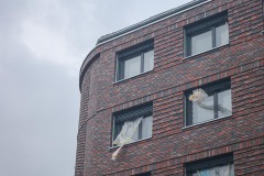 Neubau Bremer Straße/Hafenstraße. Deteilansicht der Fassade.