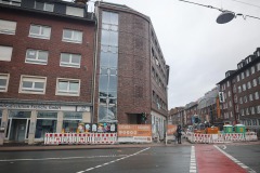 Neubau Bremer Straße/Hafenstraße. Rechts die Bremer Straße.