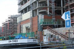 Das Bürogebäude am Dreieckshafen Ende August 2025.