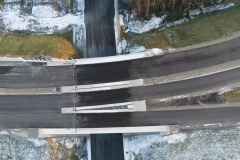 Januar 2024: Neubau der B51 am Knotenpunkt Warendorfer Straße/Mondstraße. Blick von oben auf Brücke über die Dyckburgstraße.