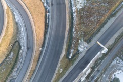 Januar 2024: Neubau der B51 am Knotenpunkt Warendorfer Straße/Mondstraße. Blick von oben auf die vielen Wegebeziehungen.