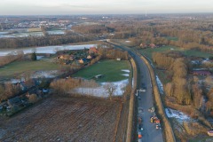 Januar 2024: Neubau der B51 am Knotenpunkt Warendorfer Straße/Mondstraße. Blick Richtung Norden auf den Verlauf der neuen B481n, die am Schiffahrter Damm (etwa Höhe Hornbach) mündet.