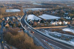 Januar 2024: Neubau der B51 am Knotenpunkt Warendorfer Straße/Mondstraße. Der Bogen Richtung Warendorf. Von rechts nach links verläuft die Dyckburgstaße.